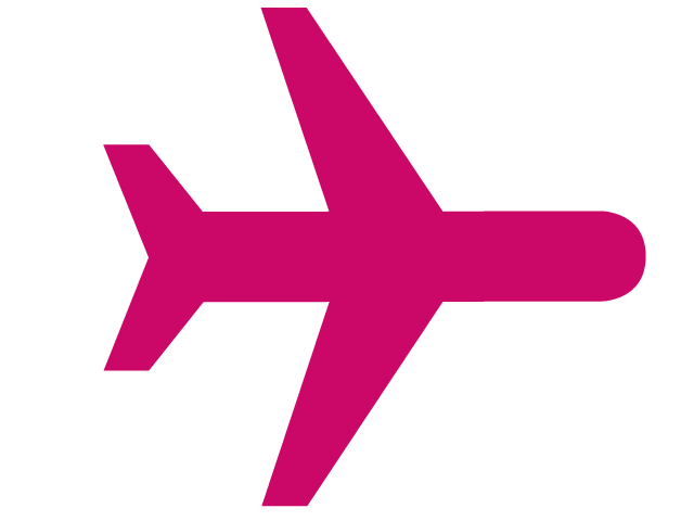 Ein Piktogramm eines Flugzeug-Symbols für das Hobby reisen.