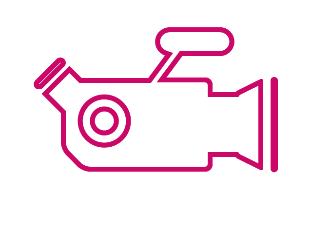 Ein Piktogramm eines Filmkamera-Symbols.