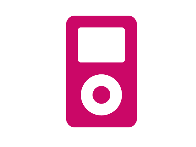 Ein Piktogramm eines iPOD-Symblos für das Hobby Musik hören.